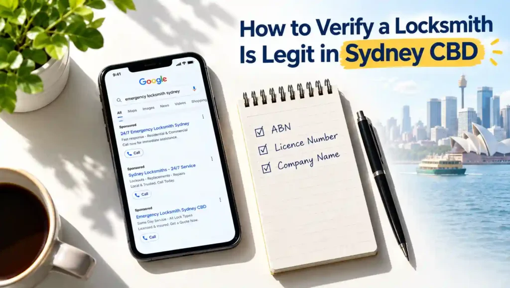Checking a locksmith licence and ABN before hiring in Sydney CBD